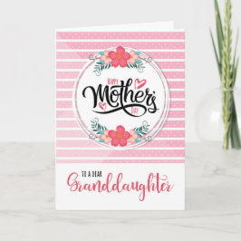Voor kleindochter op Moederdag Roze Bontanical Kaart