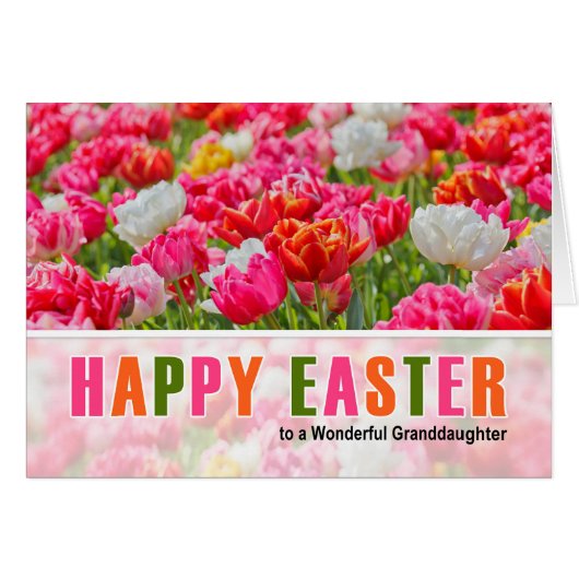 voor kleindochter op paasroze Tulip Garden (Voorkant Horizontaal)