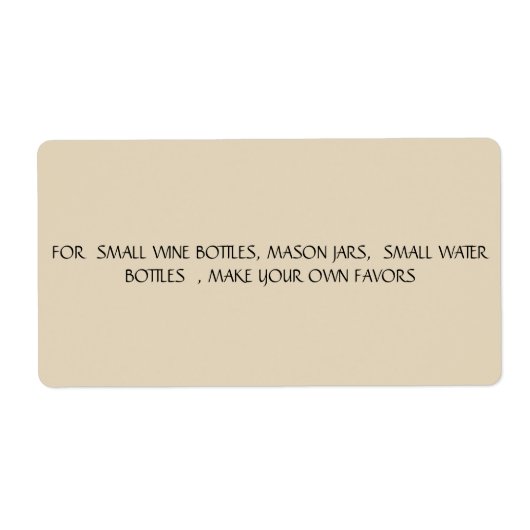 VOOR KLEINE WIJNBOTTLS, MASON JARS, KLEIN WATER ETIKET (Voorkant)