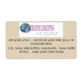 VOOR KLEINE WIJNBOTTLS, MASON JARS, KLEIN WATER ETIKET