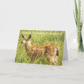 Voor kleinzoon Deer Fawn Wildlife Verjaardag Kaart (Voorkant)