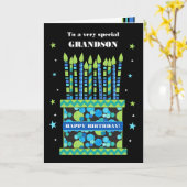 Voor Kleinzoon Verjaardagstaart met Kaarsen Kaart (Gele Bloem)