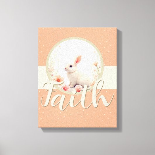 Voor kleuter zachte witte konijn canvas afdruk (Voorkant)