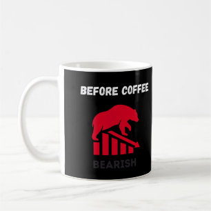 Voor Koffie Bearish Na Koffie Bullish Koffiemok