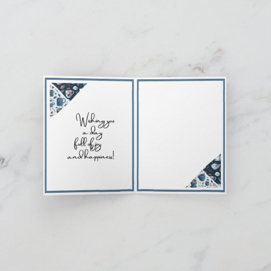 Voor koffie en thee liefhebbers - Blue Birthday Kaart (Binnen)
