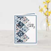 Voor koffie en thee liefhebbers - Blue Birthday Kaart (Gele Bloem)