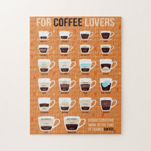 Voor koffie met schuimkoffie legpuzzel