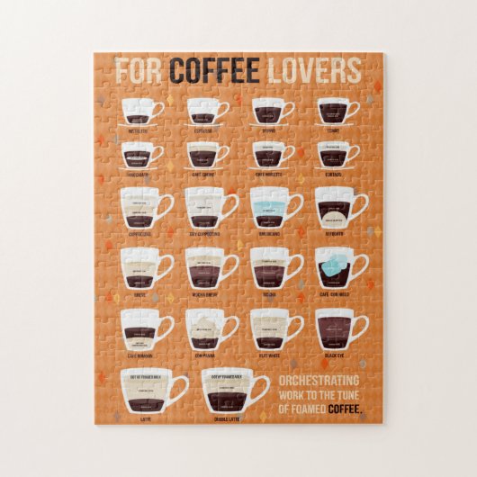 Voor koffie met schuimkoffie legpuzzel (Verticaal)