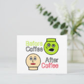 Voor koffie, na koffie, Koffee Monster Briefkaart (Staand voorkant)