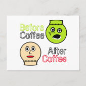 Voor koffie, na koffie, Koffee Monster Briefkaart (Voorkant)