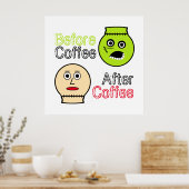 Voor koffie, na koffie, Koffee Monster Poster (Keuken)