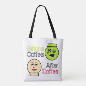Voor koffie, na koffie, Koffee Monster Tote Bag (Achterkant)