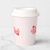 Voor koffieovers alleen Retro Red Hearts Papieren Bekers (Rechts)