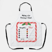 Voor koks en chef-koks Ondeugend of Nice List Schort (Voorkant)