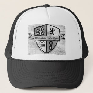 Voor Koning en Land Black en White Logo Trucker Pet