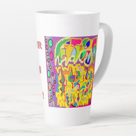 VOOR KUNSTEN SAKE AFBEELDING MET WOORDEN LATTE MOK (Rechterhoek)