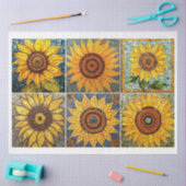Voor kunstenaars Crafters Mozaïek Zonnebloem Textu Tissuepapier (Craft)