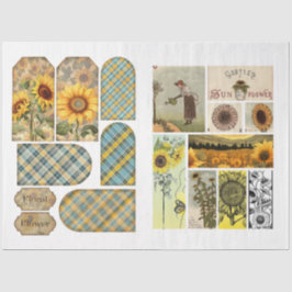 Voor kunstenaars Crafters Sunflower Ephemera Tissuepapier