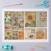 Voor kunstenaars Crafters Sunflower Ephemera Tissuepapier (Craft)