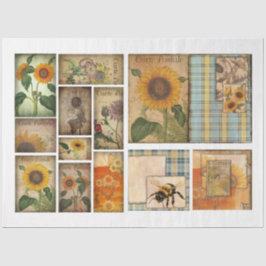 Voor kunstenaars Crafters Sunflower Ephemera Tissuepapier
