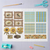 Voor kunstenaars Crafters Sunflower Ephemera Tissuepapier (Craft)