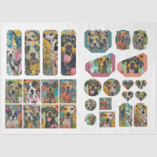 Voor kunstenaars Dog Theme Junk Journal Ephemera Tissuepapier