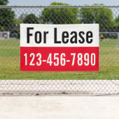 Voor lease grote cijfers telefoonnummer rood wit z spandoek (Insitu)