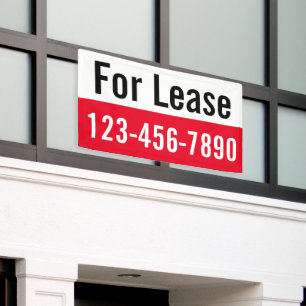 Voor lease grote cijfers telefoonnummer rood wit z spandoek