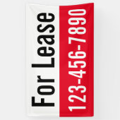 Voor lease grote cijfers telefoonnummer rood wit z spandoek (Verticaal)