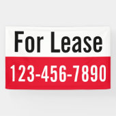 Voor lease grote cijfers telefoonnummer rood wit z spandoek (Horizontaal)