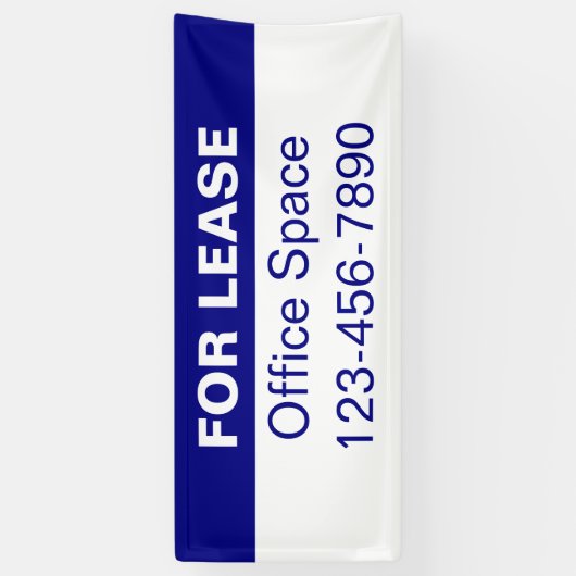 Voor Lease Kantoor Lease blauw en wit telefoonnumm Spandoek (Verticaal)