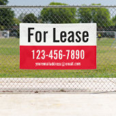 Voor lease rood wit en zwart Tekst Telefoonnummer Spandoek (Insitu)