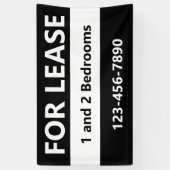 Voor Lease Zwart-wit Appartement Leasing Spandoek (Verticaal)