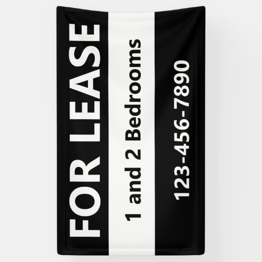 Voor Lease Zwart-wit Appartement Leasing Spandoek (Verticaal)