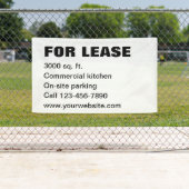 Voor lease Zwart-wit Property Management Tekst Spandoek (Insitu)