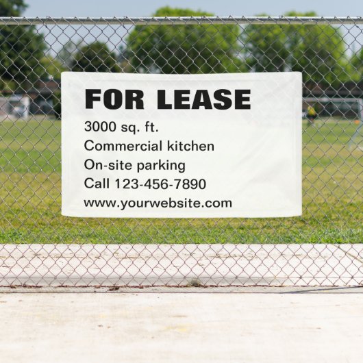 Voor lease Zwart-wit Property Management Tekst Spandoek (Insitu)