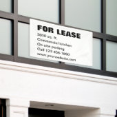 Voor lease Zwart-wit Property Management Tekst Spandoek (Buitenkant Gebouw)