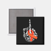 Voor leukemie Kanker Middenvinger Leukemie Kanker Magneet (Voorkant / Achterkant)