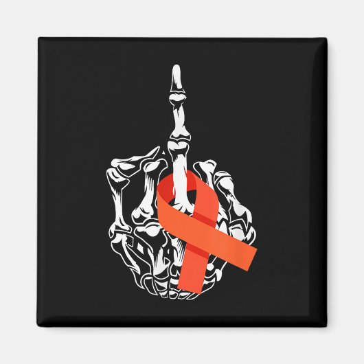Voor leukemie Kanker Middenvinger Leukemie Kanker Magneet (Voorkant)