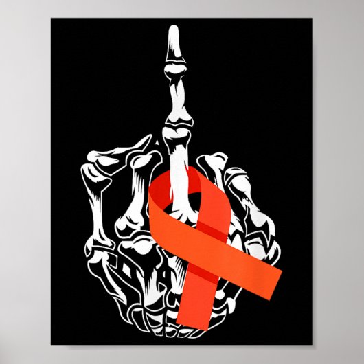 Voor leukemie Kanker Middenvinger Leukemie Kanker Poster (Voorkant)