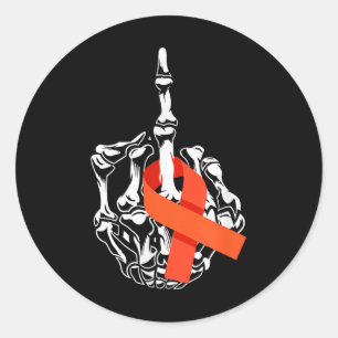 Voor leukemie Kanker Middenvinger Leukemie Kanker Ronde Sticker