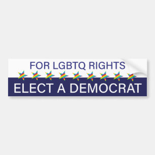 voor LGBTQ-rechten; Een democraat kiezen Bumpersticker