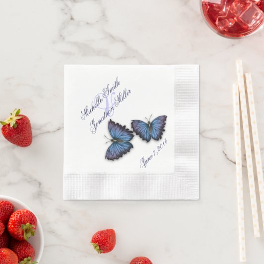 Voor liefde en Paarse en blauwe vlinders servetten (Insitu)