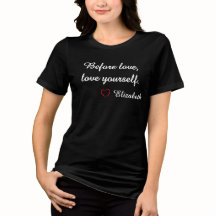 "Voor liefde, hou van jezelf" T-shirt met eigen na