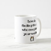 Voor liefhebbers, pinguïns citeren, namen toevoege koffiemok (Voorkant rechts)