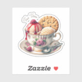 Voor liefhebbers van theekopjes en ijs, Grappig Sticker (Vel)
