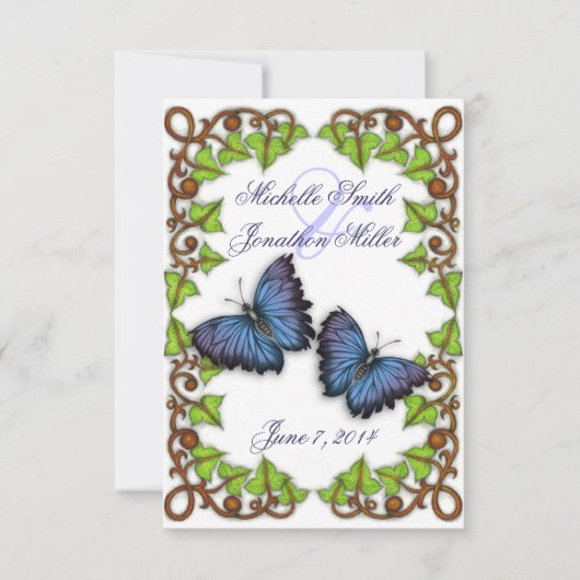 Voor Love and Butterflies RSVP Card (Voorkant)
