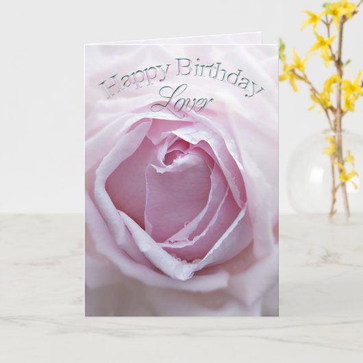 Voor Lover, een prachtige roze roze roos Kaart (Gele Bloem)