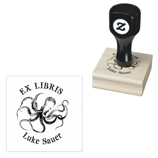 voor Luke octopus ex libris stempel (Gestempeld)