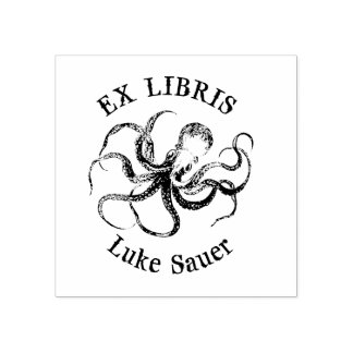 voor Luke octopus ex libris stempel